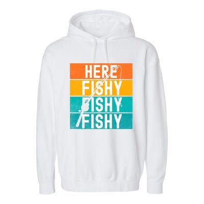 Fishing Here Fishy Garment-Dyed Fleece Hoodie