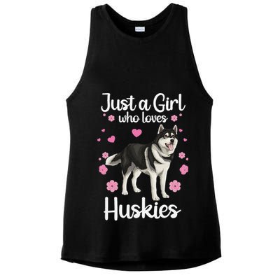 Funny Huskies For Pup Siberian Husky Dog Lovers Ladies PosiCharge Tri-Blend Wicking Tank