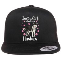 Funny Huskies For Pup Siberian Husky Dog Lovers Flat Bill Trucker Hat