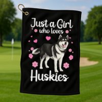 Funny Huskies For Pup Siberian Husky Dog Lovers Golf Towel