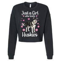 Funny Huskies For Pup Siberian Husky Dog Lovers Cropped Pullover Crew