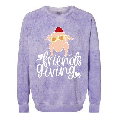 Funny Happy Friendsgiving Turkey Friends Giving Colorblast Crewneck Sweatshirt