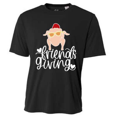 Funny Happy Friendsgiving Turkey Friends Giving Cooling Performance Crew T-Shirt