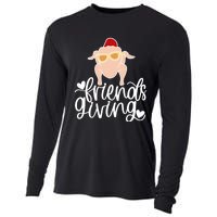 Funny Happy Friendsgiving Turkey Friends Giving Cooling Performance Long Sleeve Crew