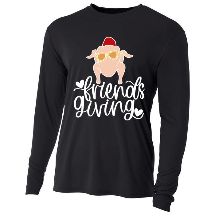 Funny Happy Friendsgiving Turkey Friends Giving Cooling Performance Long Sleeve Crew