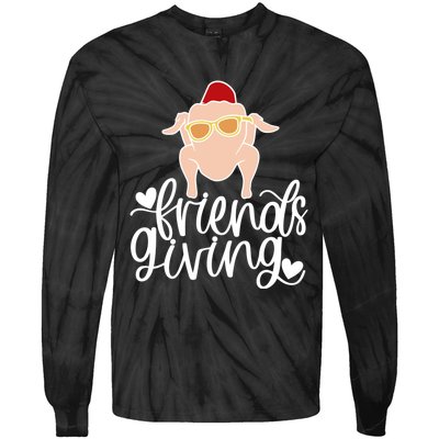 Funny Happy Friendsgiving Turkey Friends Giving Tie-Dye Long Sleeve Shirt