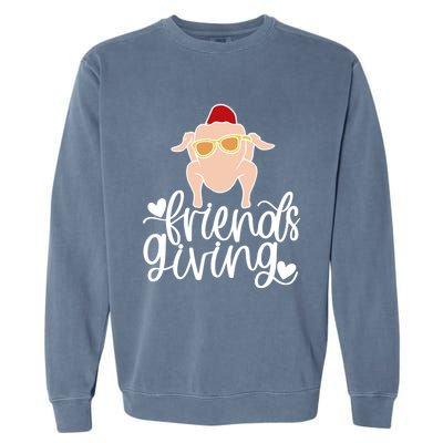 Funny Happy Friendsgiving Turkey Friends Giving Garment-Dyed Sweatshirt