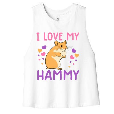 Funny Hamster For Wo Hammy Cute Pet Lovers Gifts Women's Racerback Cropped Tank