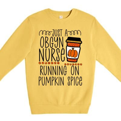 Funny Halloween Fall Pumpkin Spice Obgyn Gynecology Nurse Gift Premium Crewneck Sweatshirt