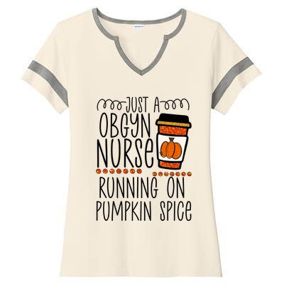 Funny Halloween Fall Pumpkin Spice Obgyn Gynecology Nurse Gift Ladies Halftime Notch Neck Tee