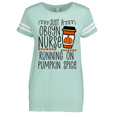 Funny Halloween Fall Pumpkin Spice Obgyn Gynecology Nurse Gift Enza Ladies Jersey Football T-Shirt