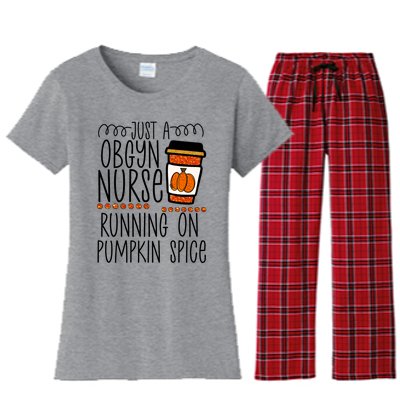 Funny Halloween Fall Pumpkin Spice Obgyn Gynecology Nurse Gift Women's Flannel Pajama Set