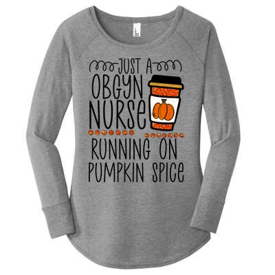 Funny Halloween Fall Pumpkin Spice Obgyn Gynecology Nurse Gift Women's Perfect Tri Tunic Long Sleeve Shirt