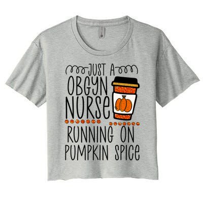 Funny Halloween Fall Pumpkin Spice Obgyn Gynecology Nurse Gift Women's Crop Top Tee