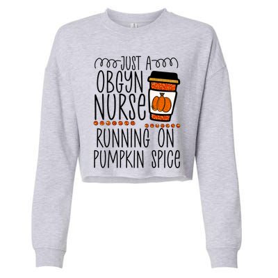 Funny Halloween Fall Pumpkin Spice Obgyn Gynecology Nurse Gift Cropped Pullover Crew