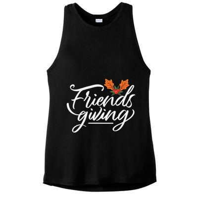 Friendsgiving Holiday Festive Thanksgiving Ladies PosiCharge Tri-Blend Wicking Tank