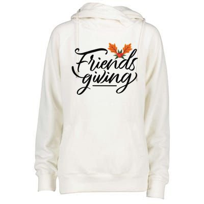 Friendsgiving Holiday Festive Thanksgiving Womens Funnel Neck Pullover Hood