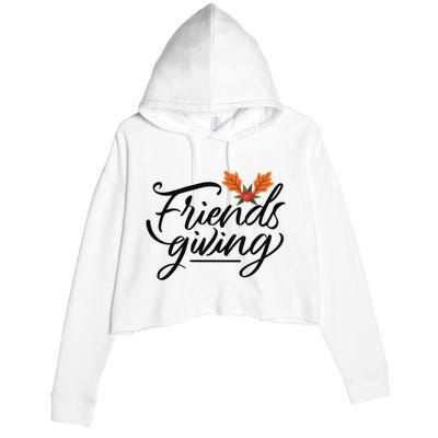 Friendsgiving Holiday Festive Thanksgiving Crop Fleece Hoodie