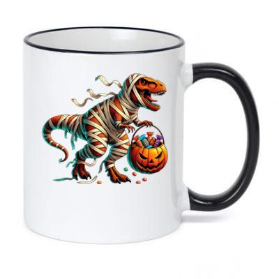 Funny Halloween For Boy T Rex Dinosaur Mummy Costume 11oz Black Color Changing Mug