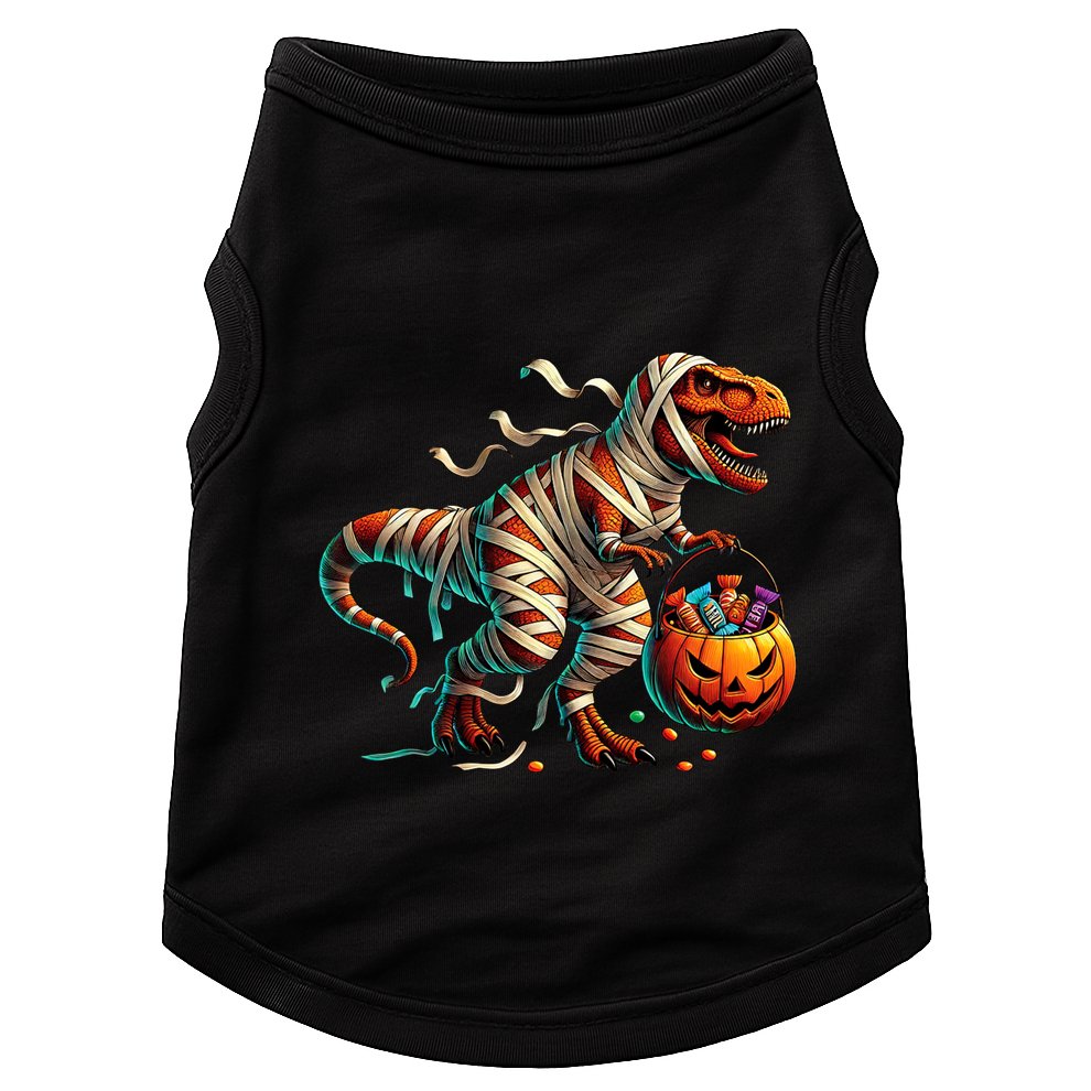 Funny Halloween For Boy T Rex Dinosaur Mummy Costume Doggie Tank