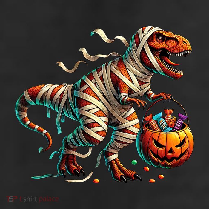 Funny Halloween For Boy T Rex Dinosaur Mummy Costume 25L Jumbo Tote