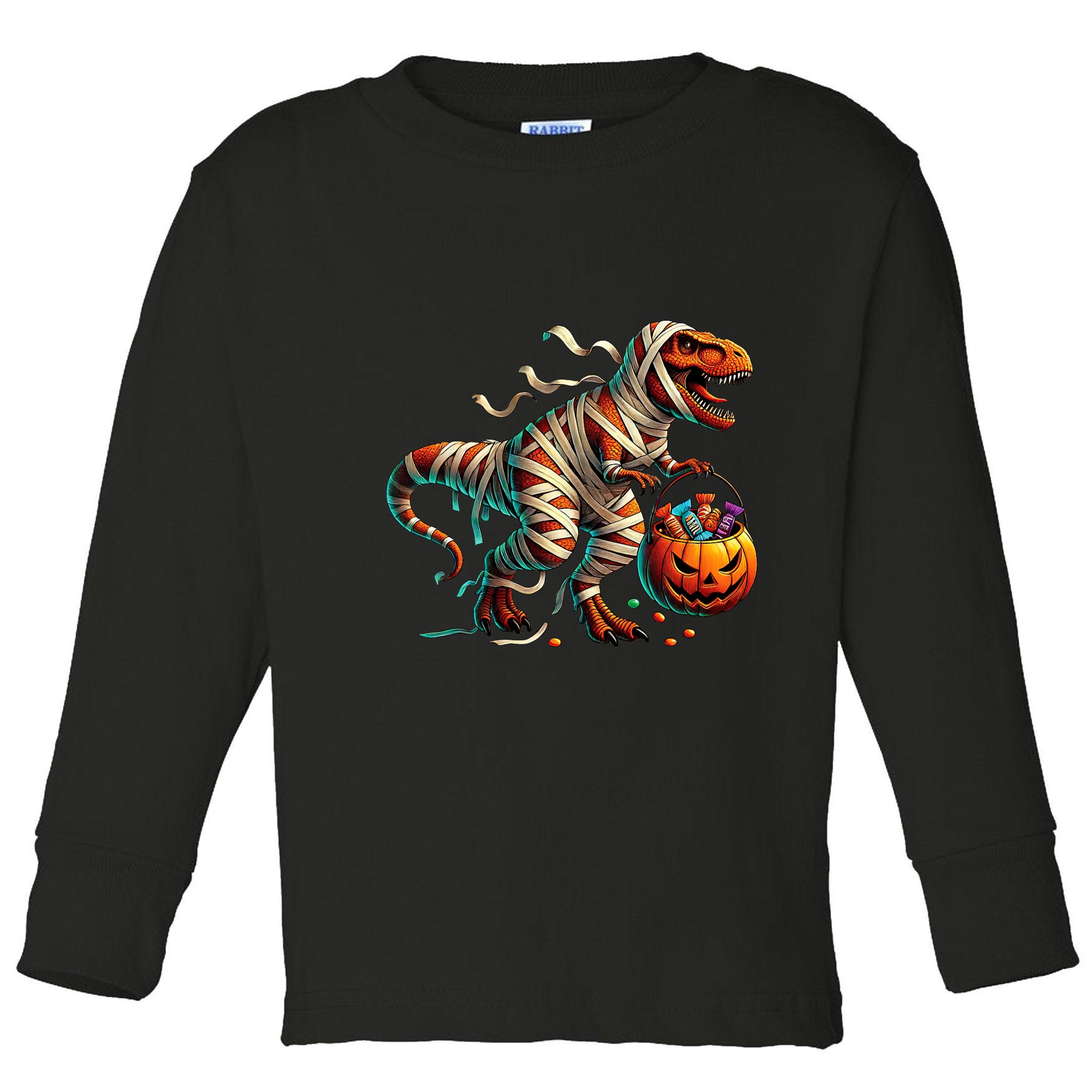 Funny Halloween For Boy T Rex Dinosaur Mummy Costume Toddler Long Sleeve Shirt