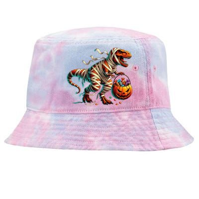 Funny Halloween For Boy T Rex Dinosaur Mummy Costume Tie-Dyed Bucket Hat