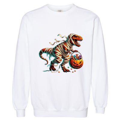 Funny Halloween For Boy T Rex Dinosaur Mummy Costume Garment-Dyed Sweatshirt