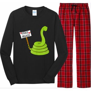 Free Hugs! Funny Boa Constrictor Python Reptile Snake Pun Long Sleeve Pajama Set