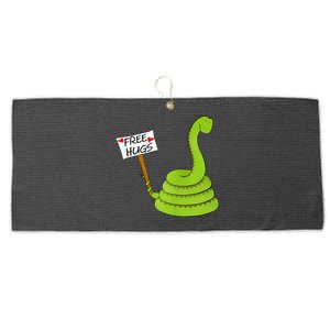 Free Hugs! Funny Boa Constrictor Python Reptile Snake Pun Large Microfiber Waffle Golf Towel