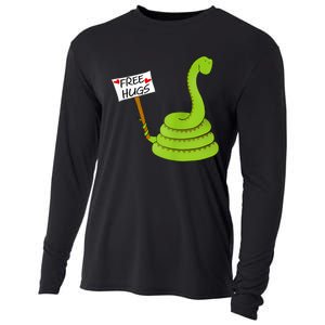 Free Hugs! Funny Boa Constrictor Python Reptile Snake Pun Cooling Performance Long Sleeve Crew