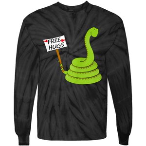 Free Hugs! Funny Boa Constrictor Python Reptile Snake Pun Tie-Dye Long Sleeve Shirt