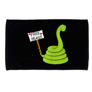 Free Hugs! Funny Boa Constrictor Python Reptile Snake Pun Microfiber Hand Towel