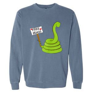 Free Hugs! Funny Boa Constrictor Python Reptile Snake Pun Garment-Dyed Sweatshirt