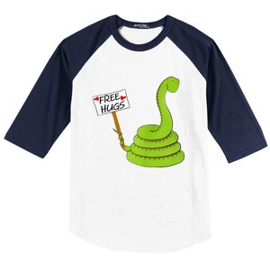 Free Hugs! Funny Boa Constrictor Python Reptile Snake Pun Baseball Sleeve Shirt