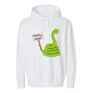 Free Hugs! Funny Boa Constrictor Python Reptile Snake Pun Garment-Dyed Fleece Hoodie