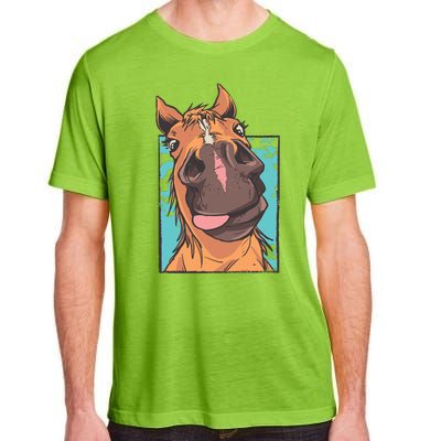 Funny Horse Face Adult ChromaSoft Performance T-Shirt