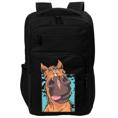 Funny Horse Face Impact Tech Backpack