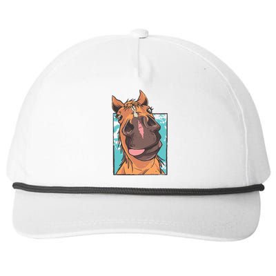 Funny Horse Face Snapback Five-Panel Rope Hat