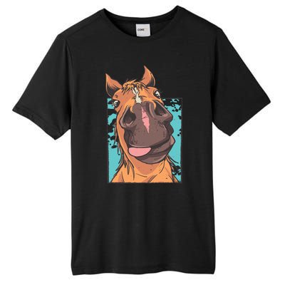 Funny Horse Face Tall Fusion ChromaSoft Performance T-Shirt