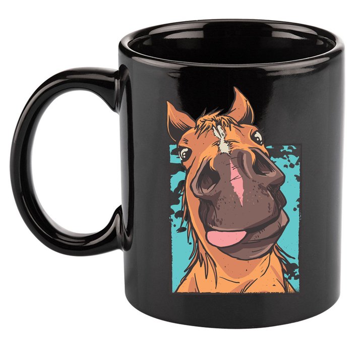 Funny Horse Face 11oz C Handle Ceramic Mug