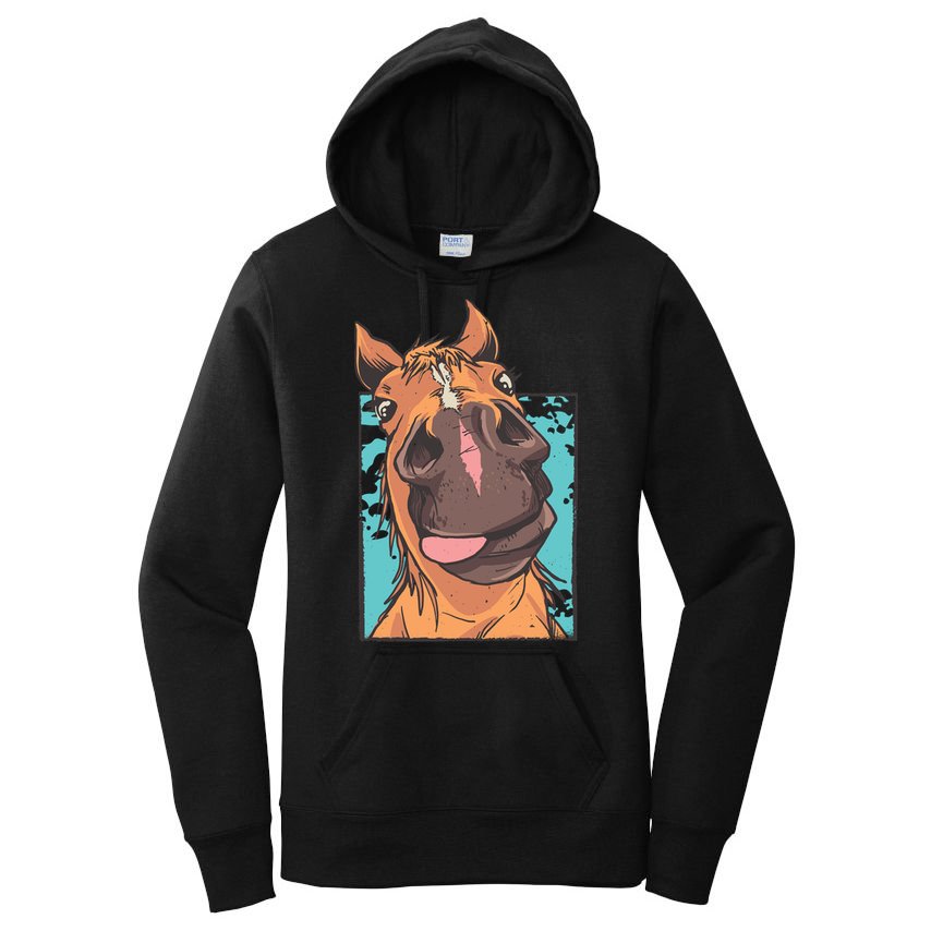 Funny Horse Face Women's Pullover Hoodie