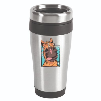 Funny Horse Face 16oz Travel Tumbler