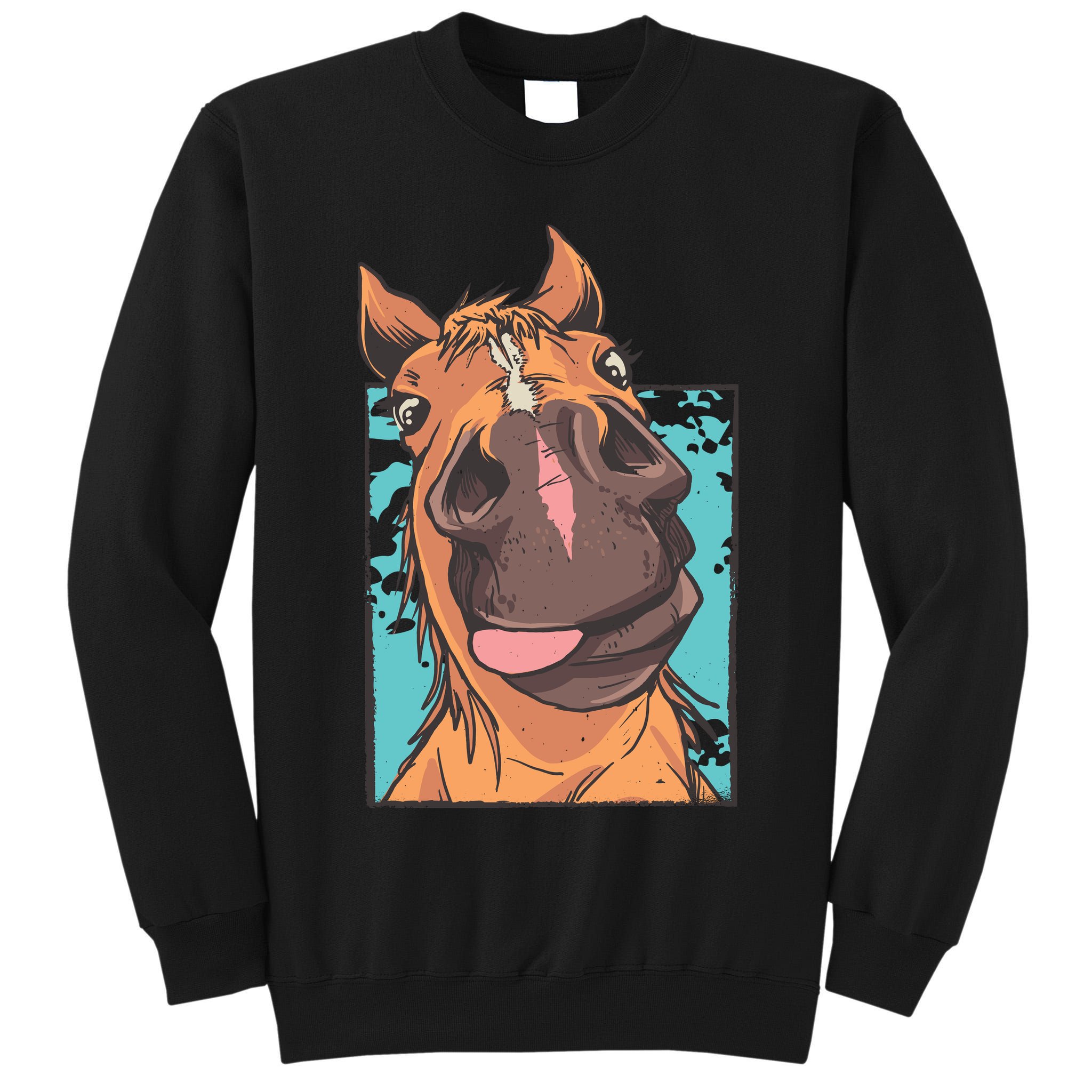 Funny Horse Face Tall Sweatshirt