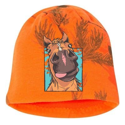 Funny Horse Face Kati - Camo Knit Beanie