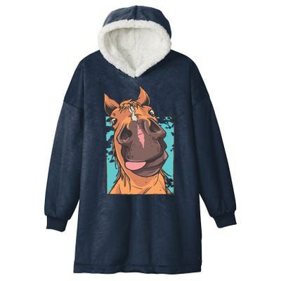 Funny Horse Face Hooded Wearable Blanket