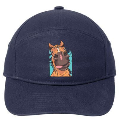 Funny Horse Face 7-Panel Snapback Hat