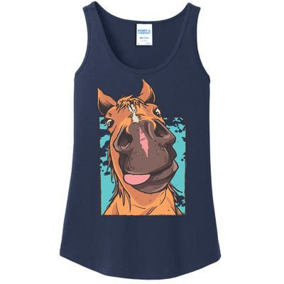 Funny Horse Face Ladies Essential Tank