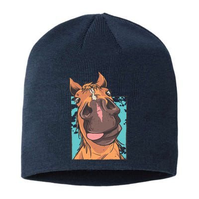 Funny Horse Face Sustainable Beanie