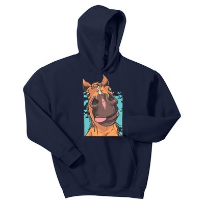 Funny Horse Face Kids Hoodie